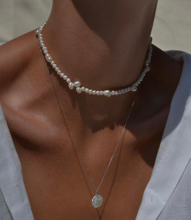 Natūralių perlų vėrinys "Mila"