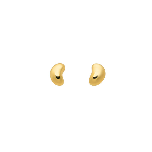Earrings "Bean golden 7mm"