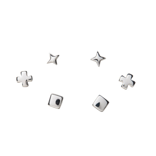 925 sterling silver earrings "3 pairs"