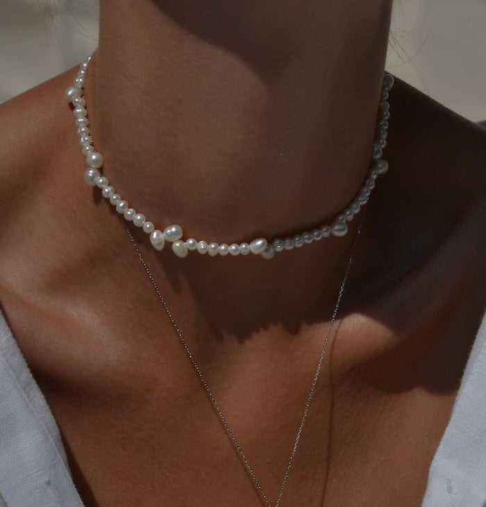 Natūralių perlų vėrinys "Mila"