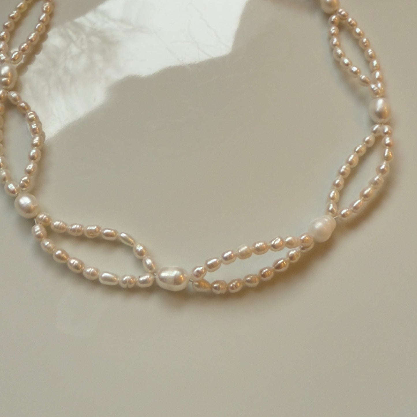Natural pearl necklace "Bow"