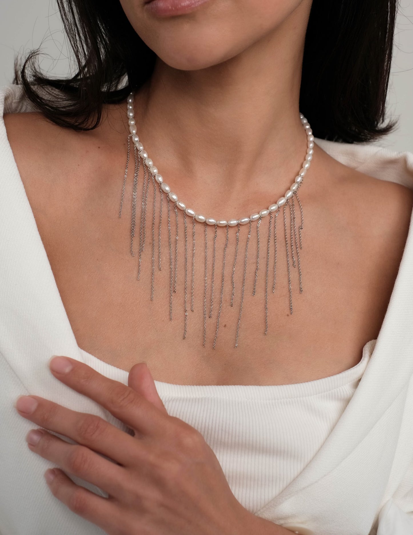 Natural pearl necklace "Sparkle"