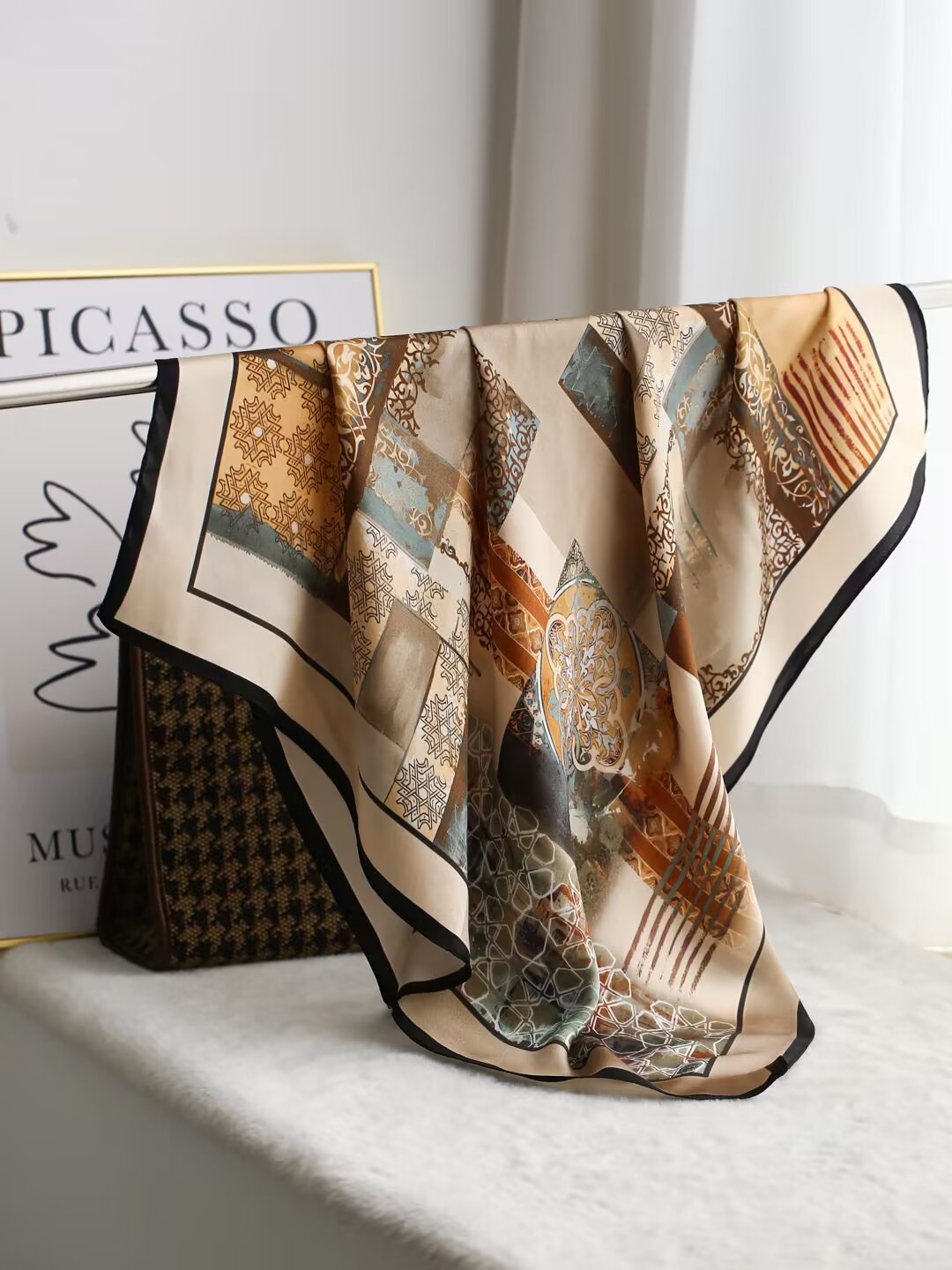100% silk scarf "Beige"