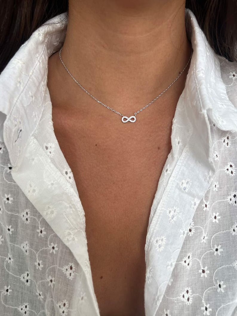 Silver plated necklace "Infinity"