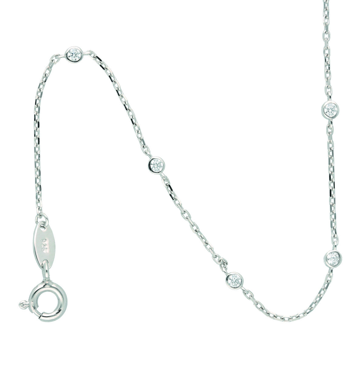 925 Sterling Silver Bracelet with Zircon Stones