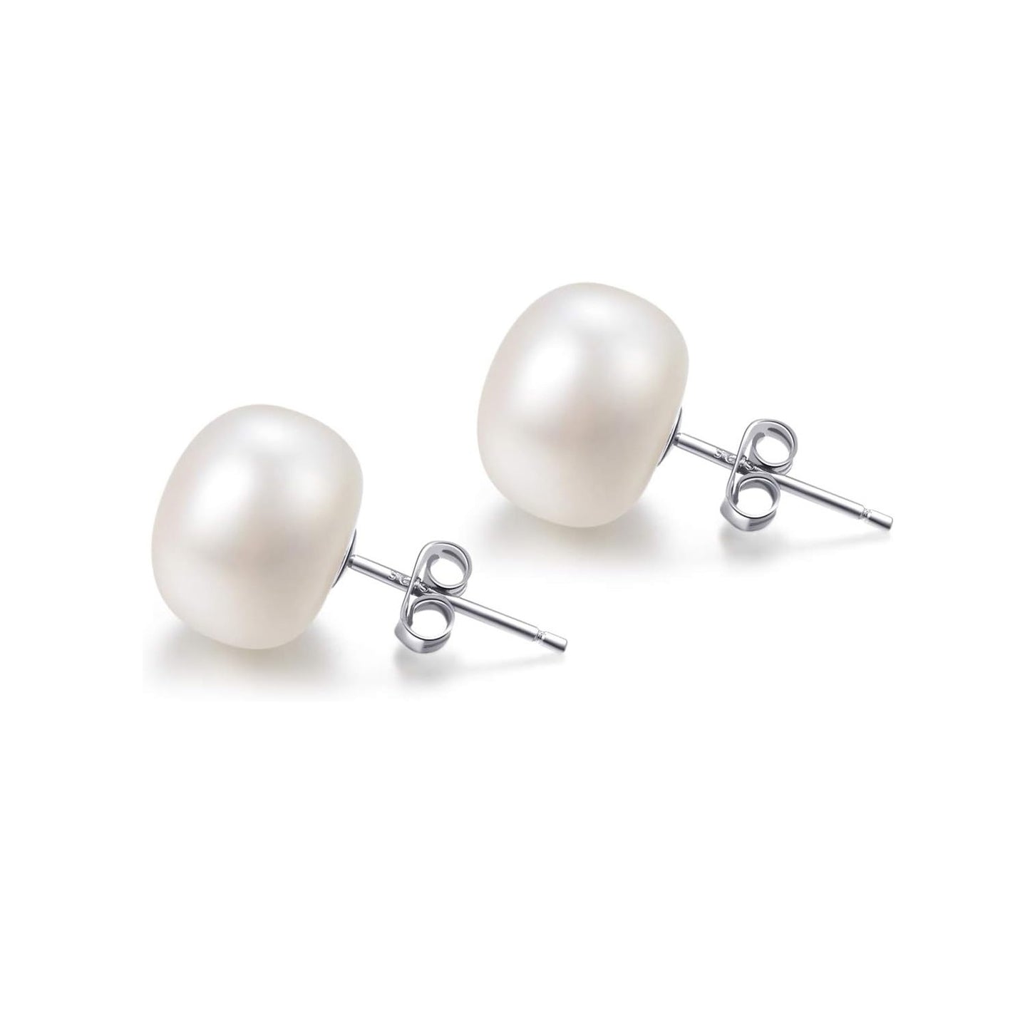 925 sterling silver earrings with natural pearls "9mm"