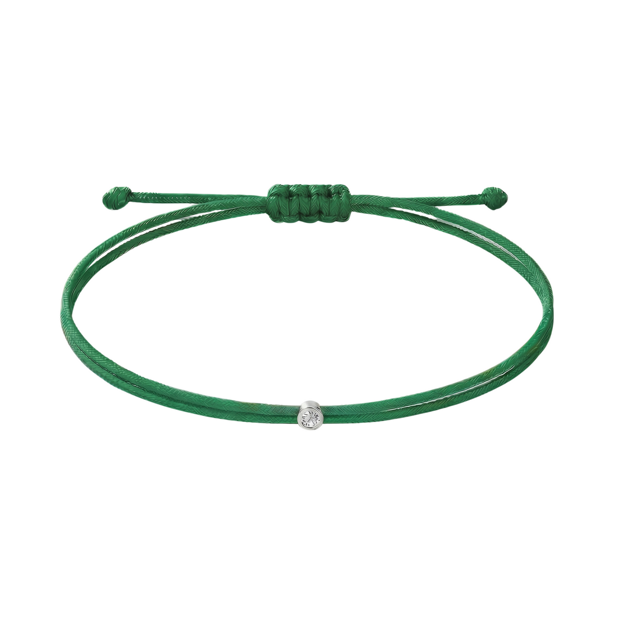 Siūlo apyrankė su deimantu, 0.03ct, Green/silver