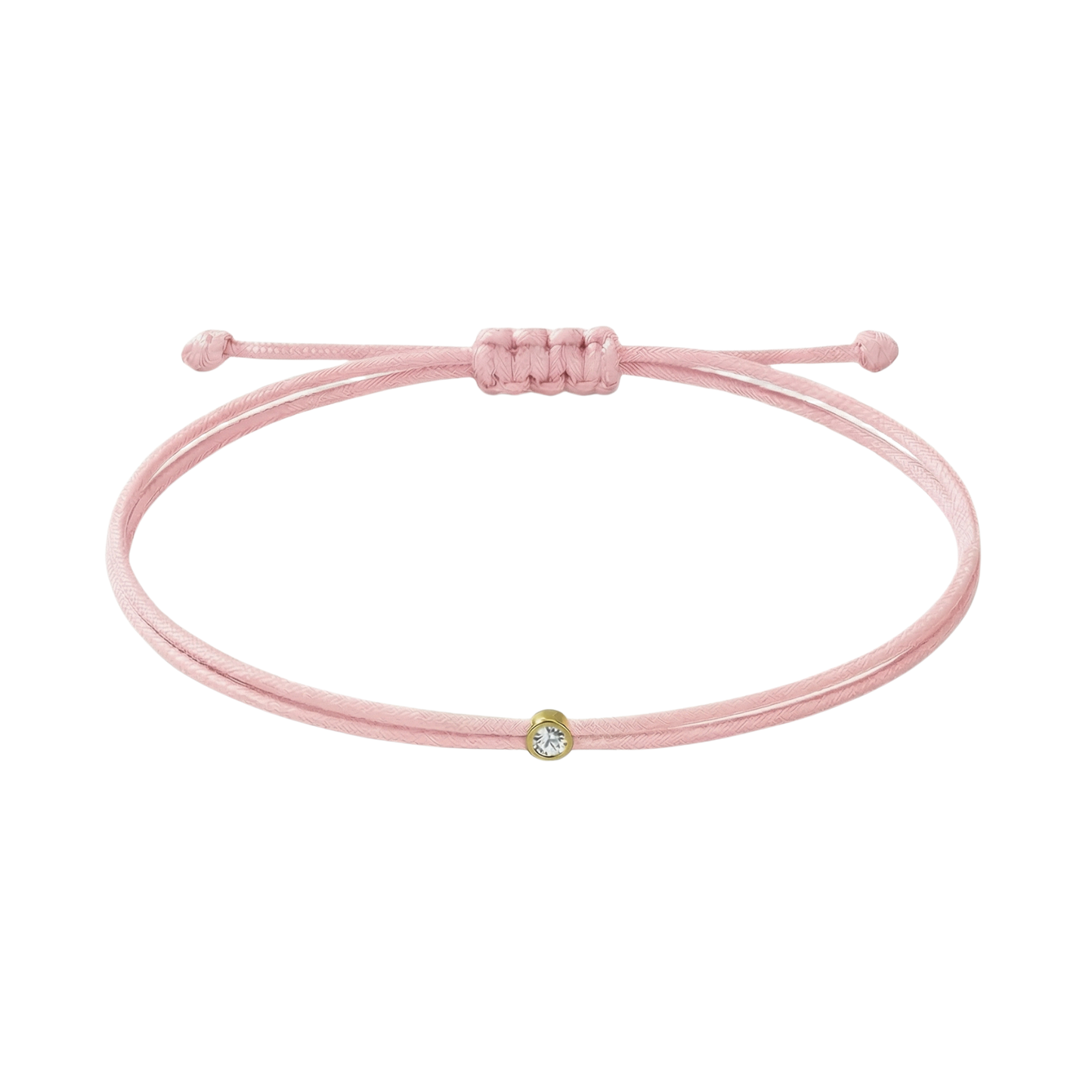 String bracelet with 0.03ct diamond - Rosa/gold