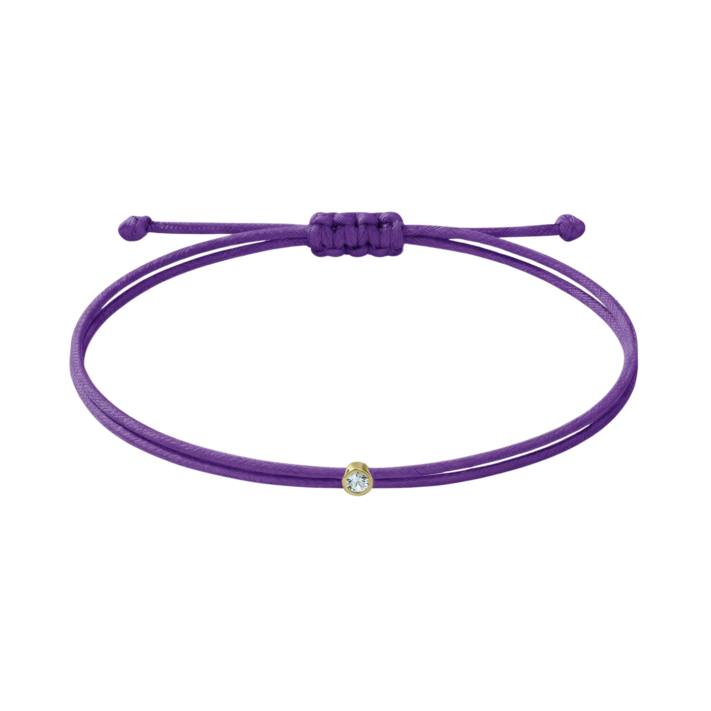 String bracelet with 0.03ct diamond - Lila/gold