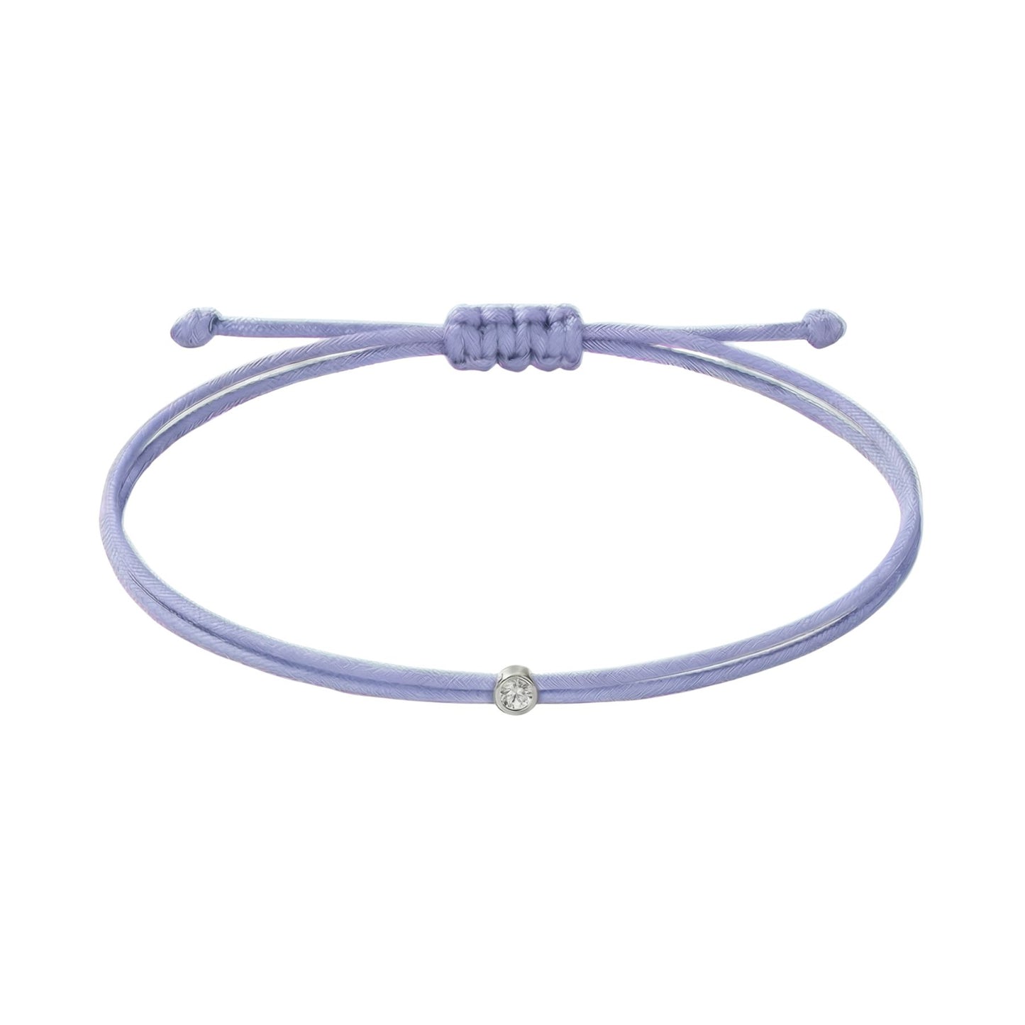 String bracelet with 0.03ct diamond - lavander-blue/silver