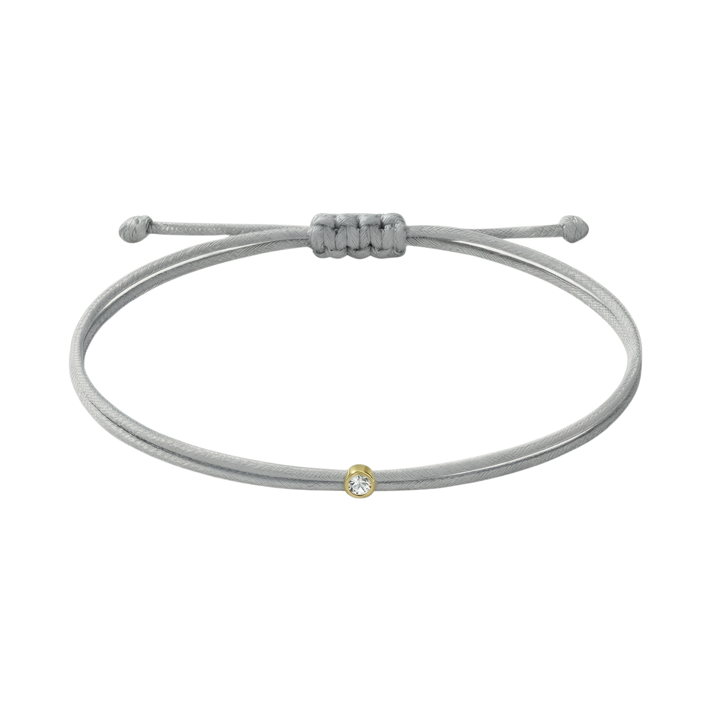 String bracelet with 0.03ct diamond - Grey/gold