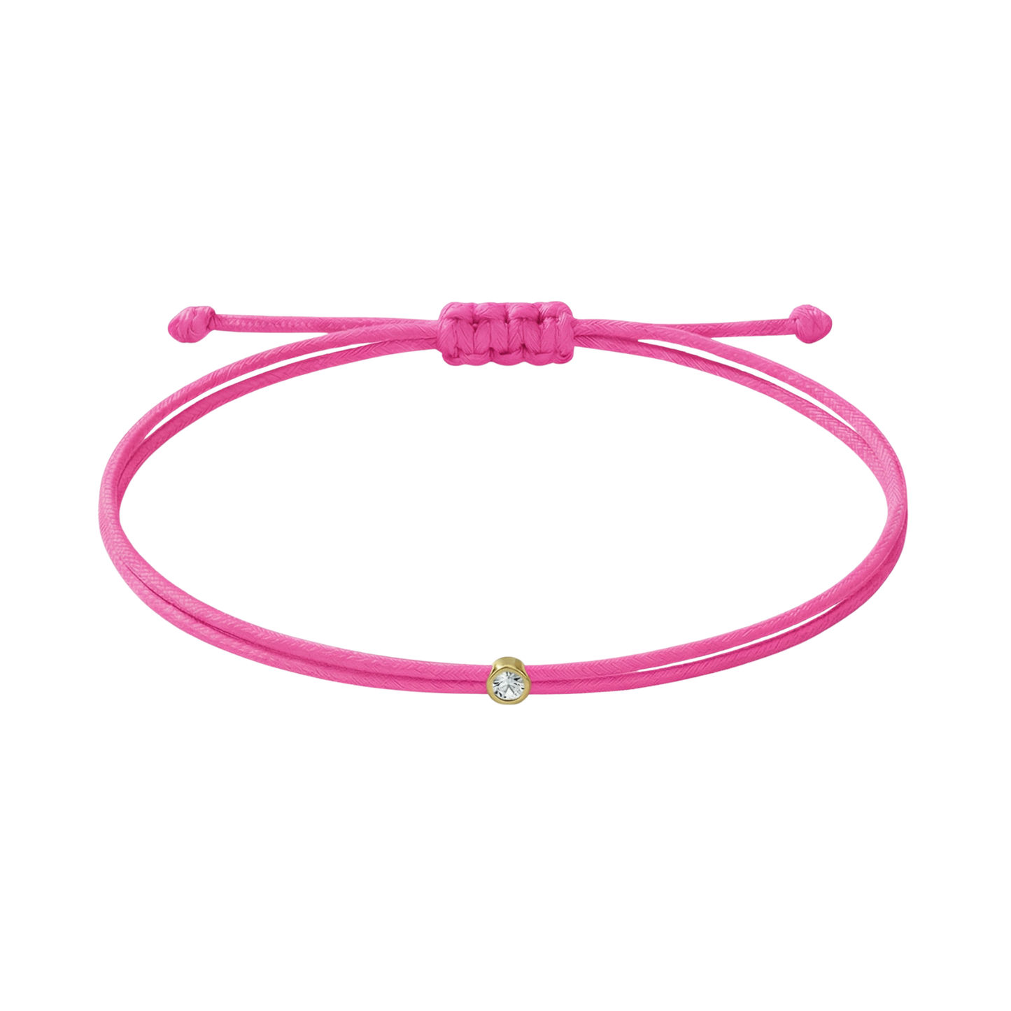 String bracelet with 0.03ct diamond - Pink/gold