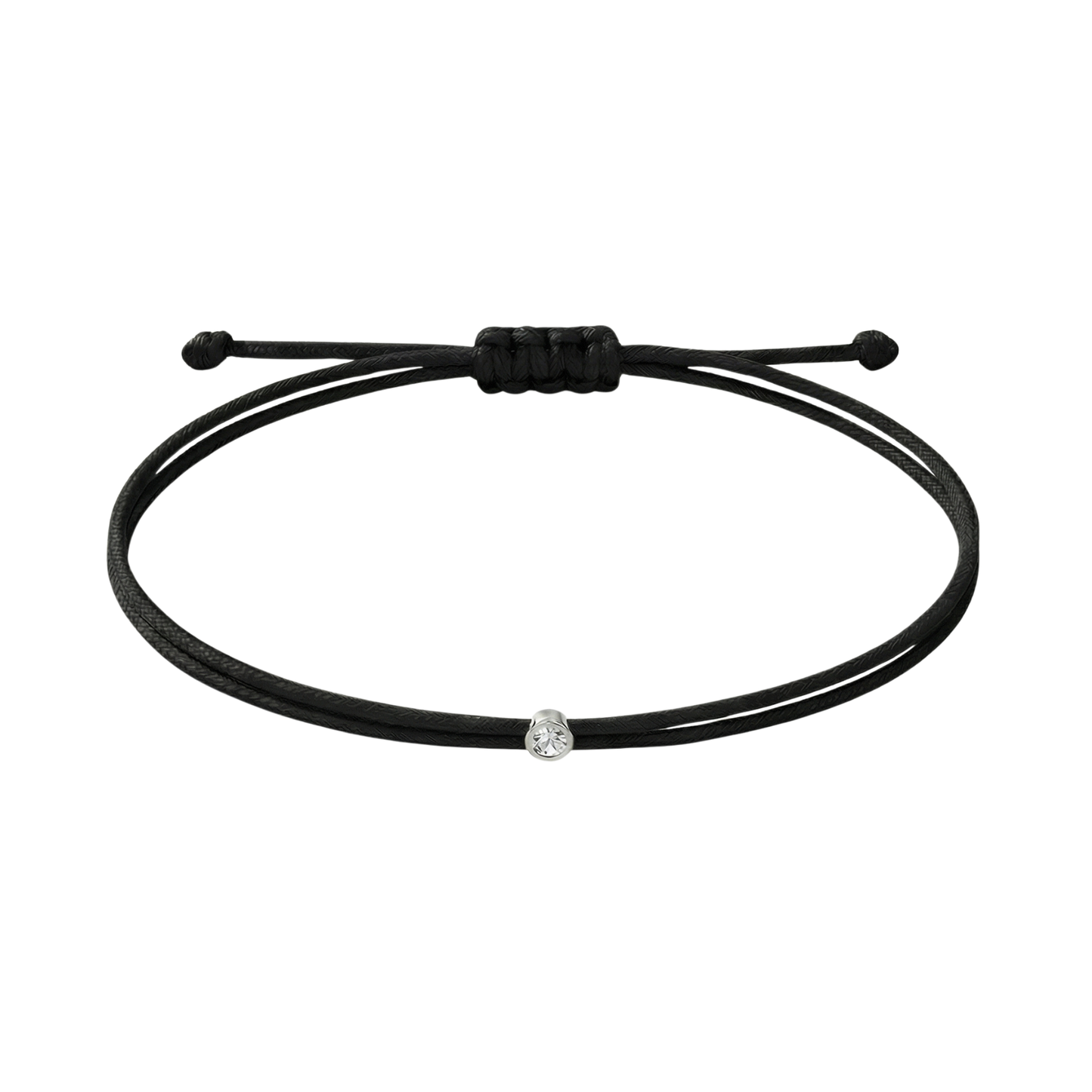 Niit käevõru teemantiga, 0.03ct, Black/silver