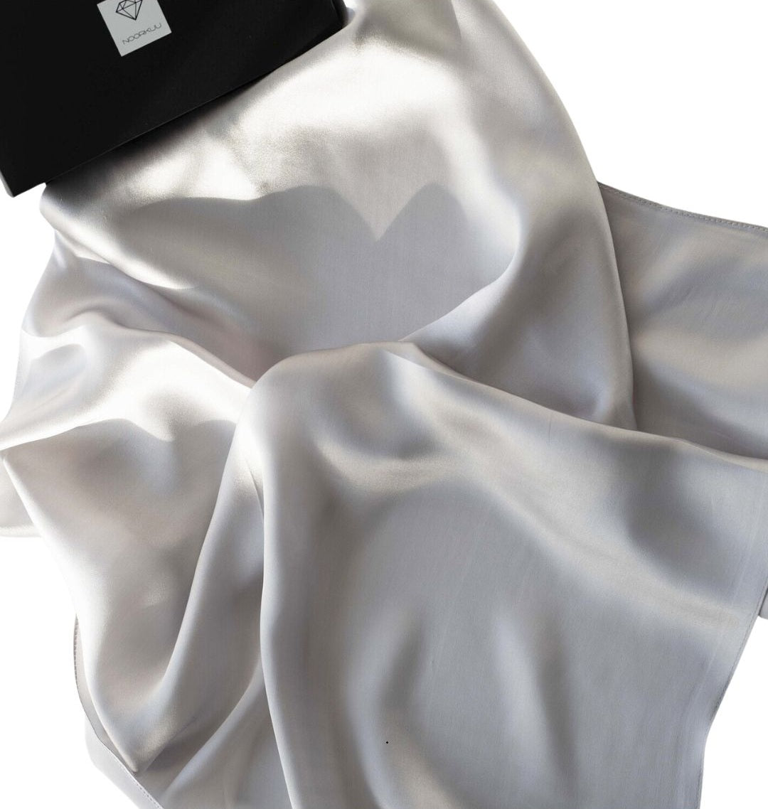 100% silk scarf "Light grey"