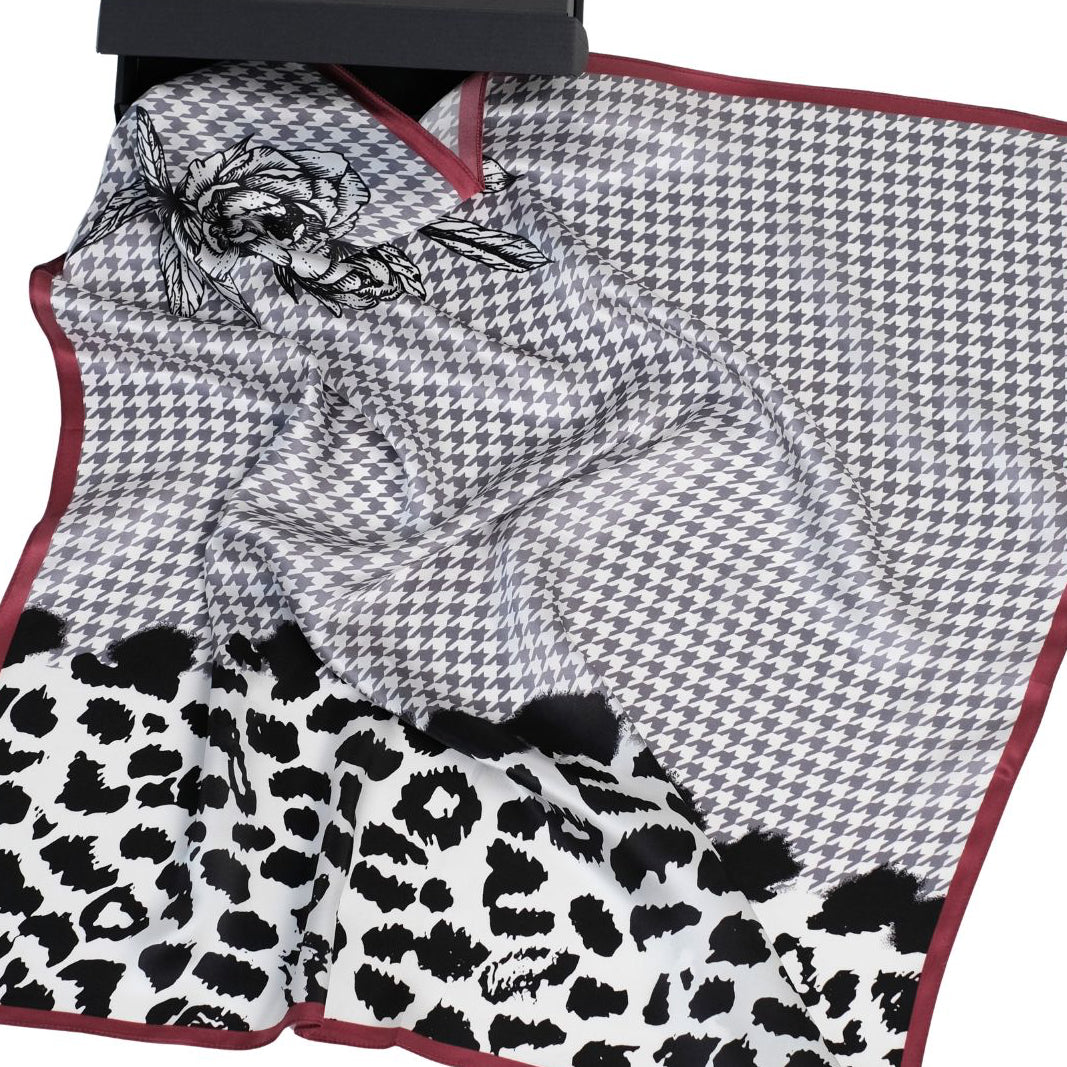100% silk scarf "Classic/leopard"