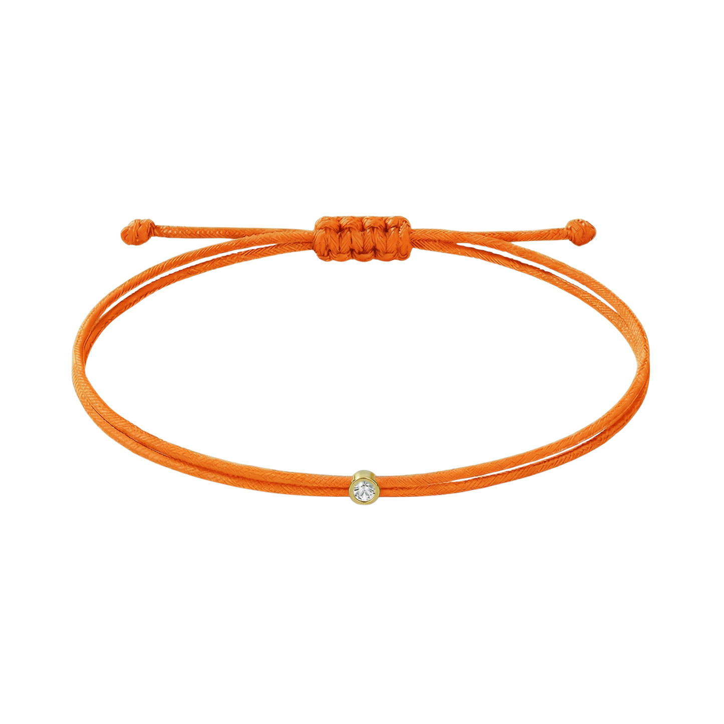Niit käevõru teemantiga, 0.03ct, Orange/kullatud