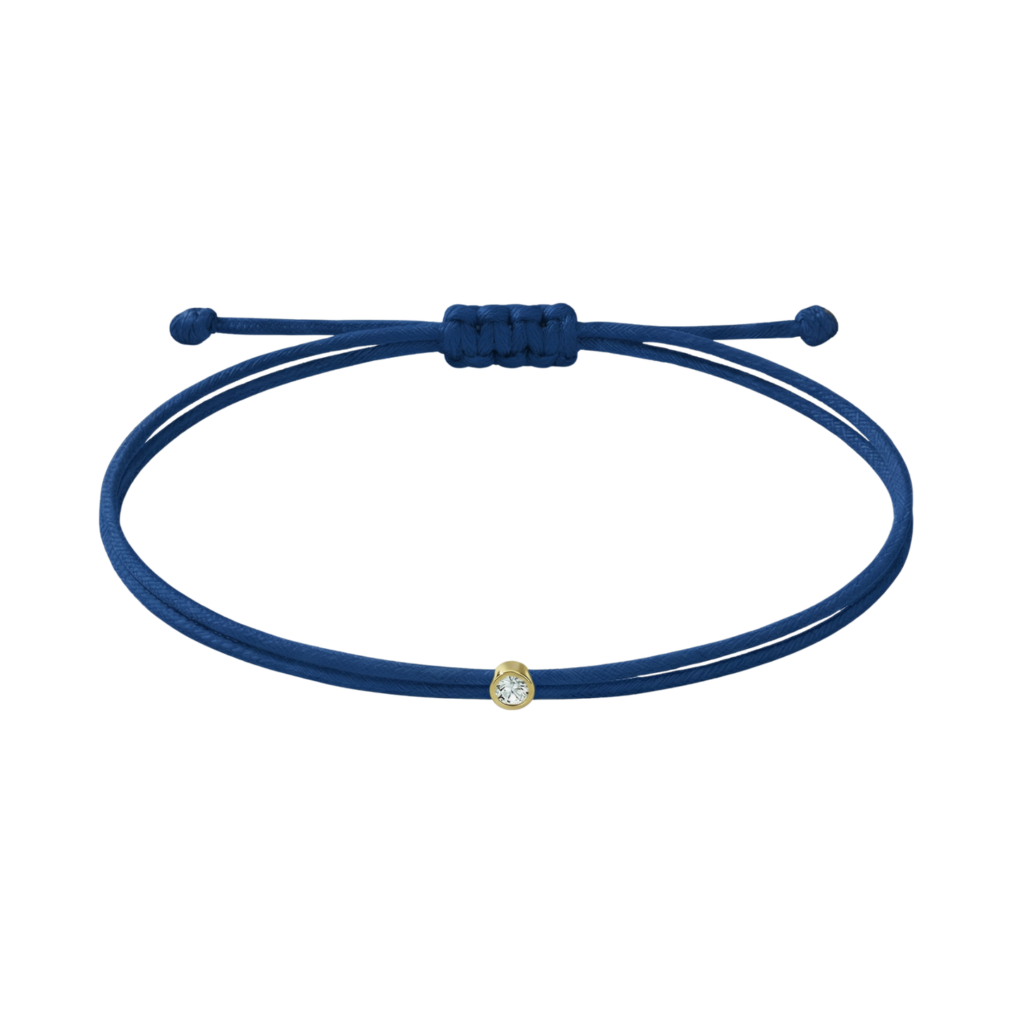 String bracelet with 0.03ct diamond - Marine/gold