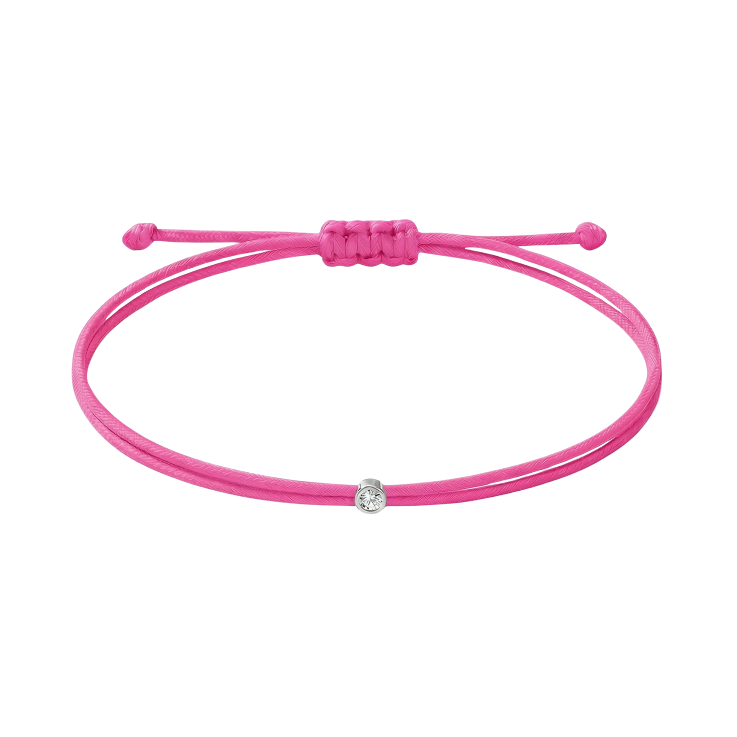 Siūlo apyrankė su deimantu, 0.03ct, Pink/silver