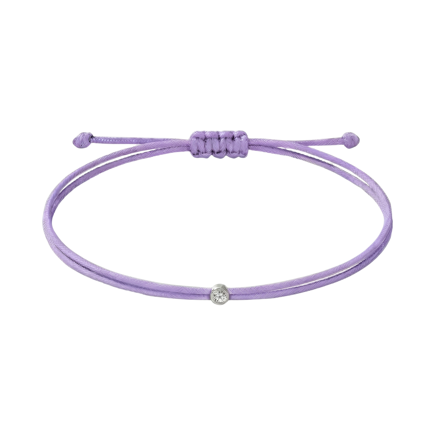 Niit käevõru teemantiga, 0.03ct, Lavander/silver