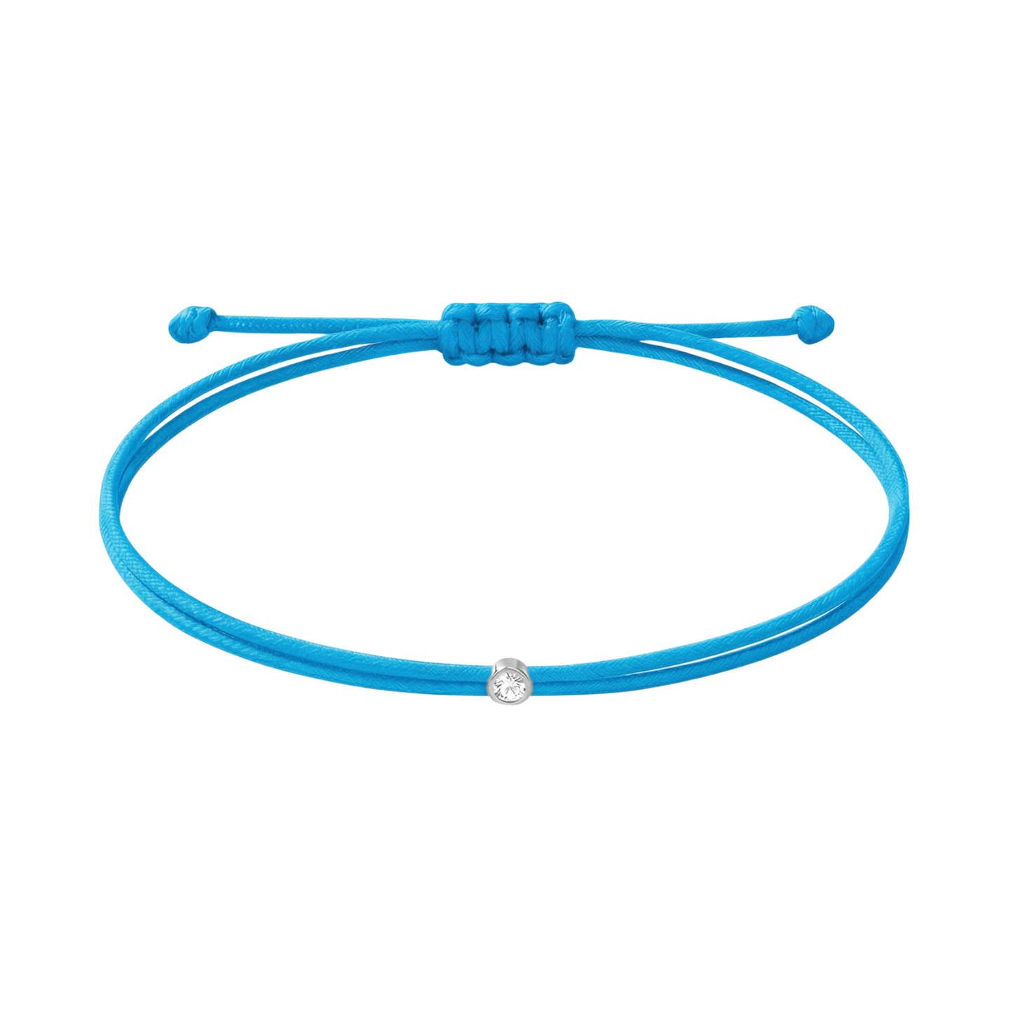 String bracelet with 0.03ct diamond - Blue/silver