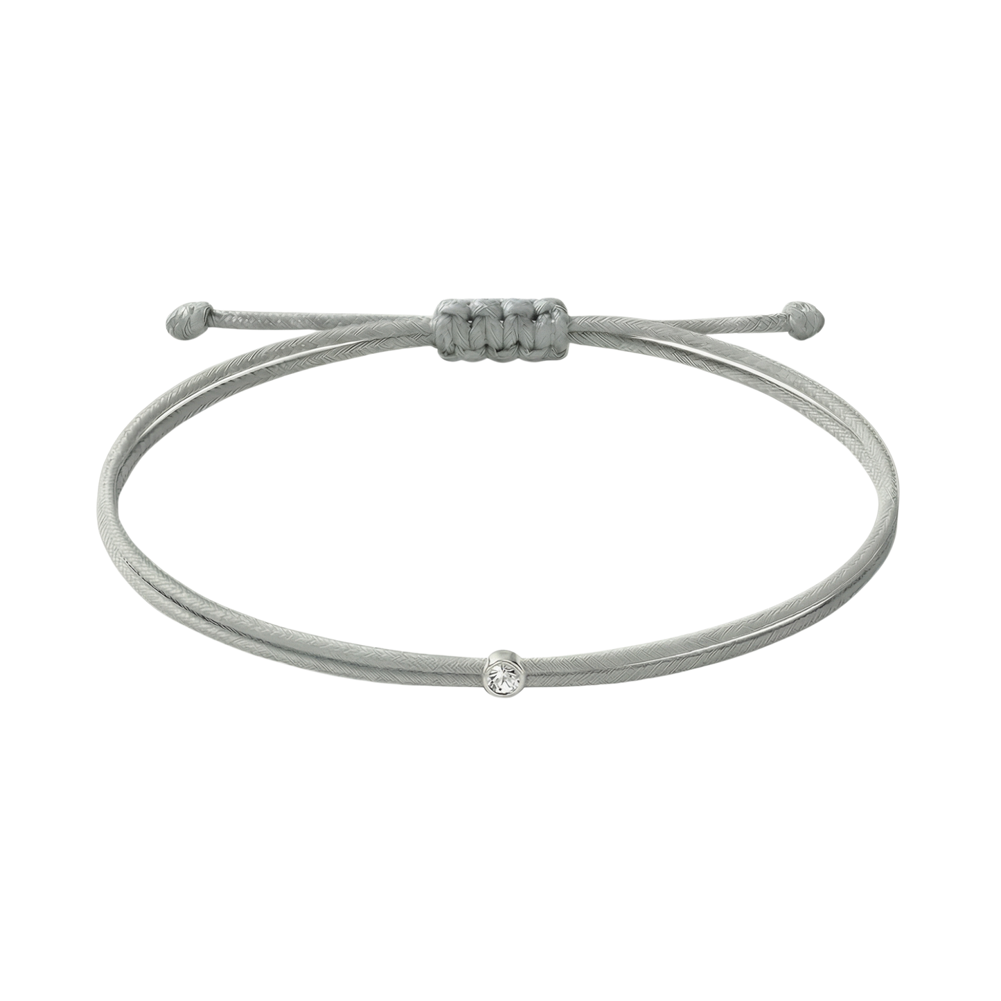 Niit käevõru teemantiga, 0.03ct, Grey/silver