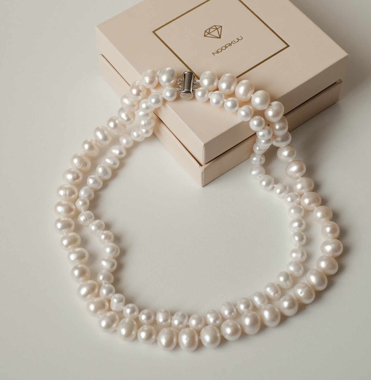Double strand natural pearl necklace "Alice"