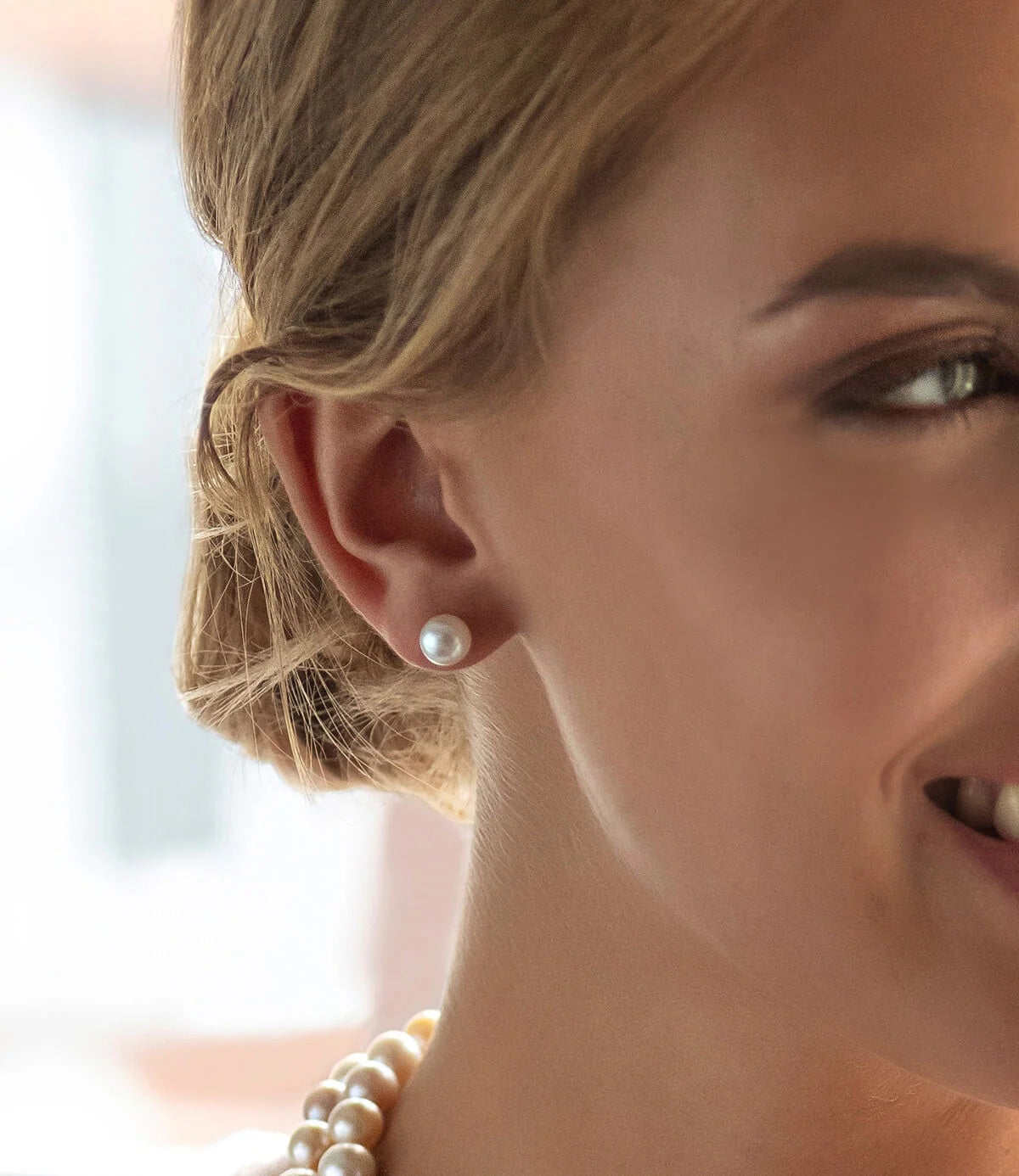 Minimalistiniai sidabriniai auskarai su perlais, 8mm