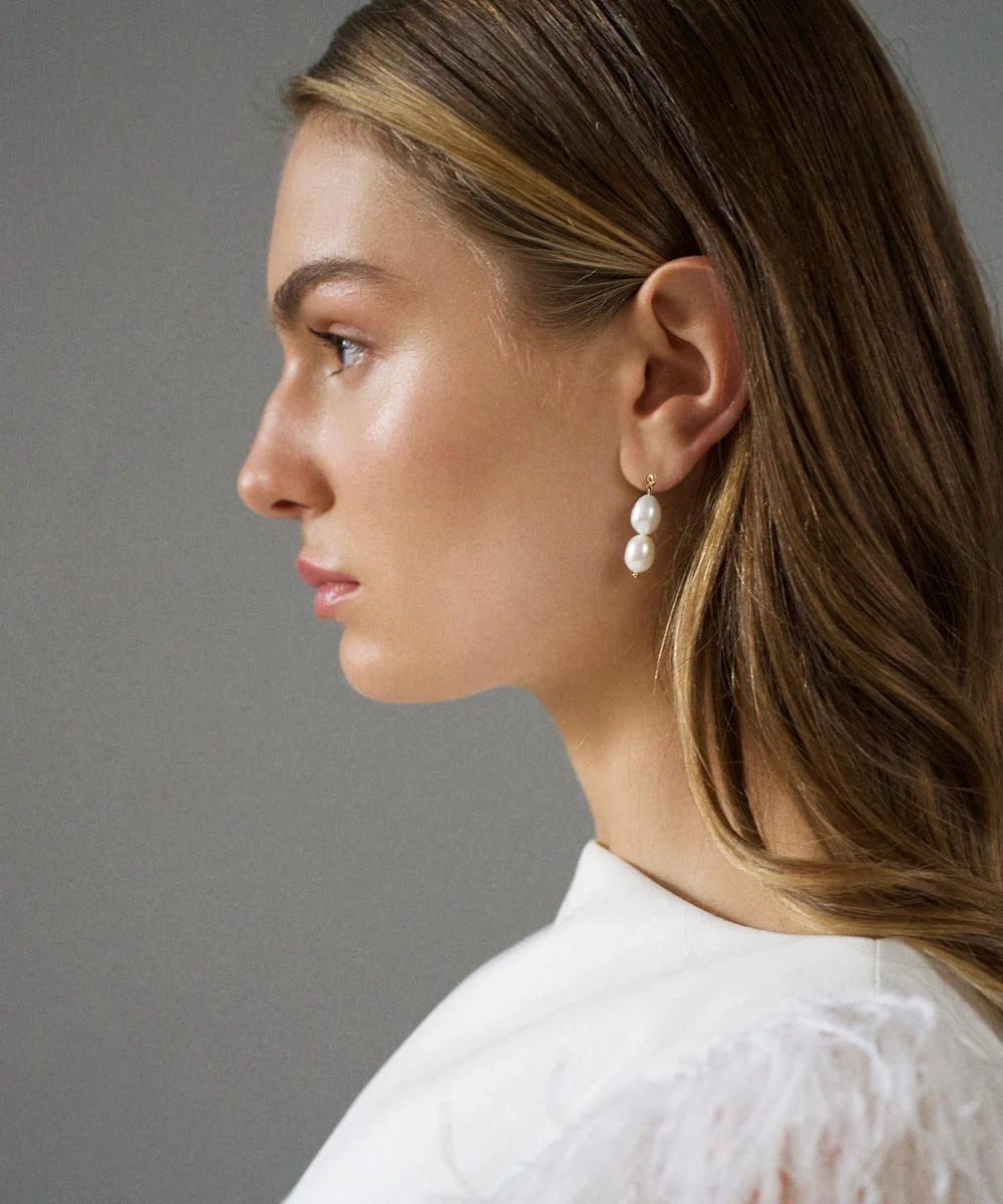 925 prabos sidabriniai auskarai su natūraliais perlais