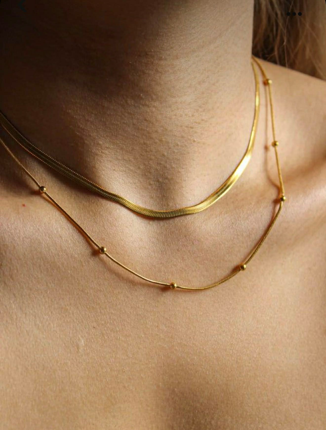Gold plated necklace "Bubble snake"