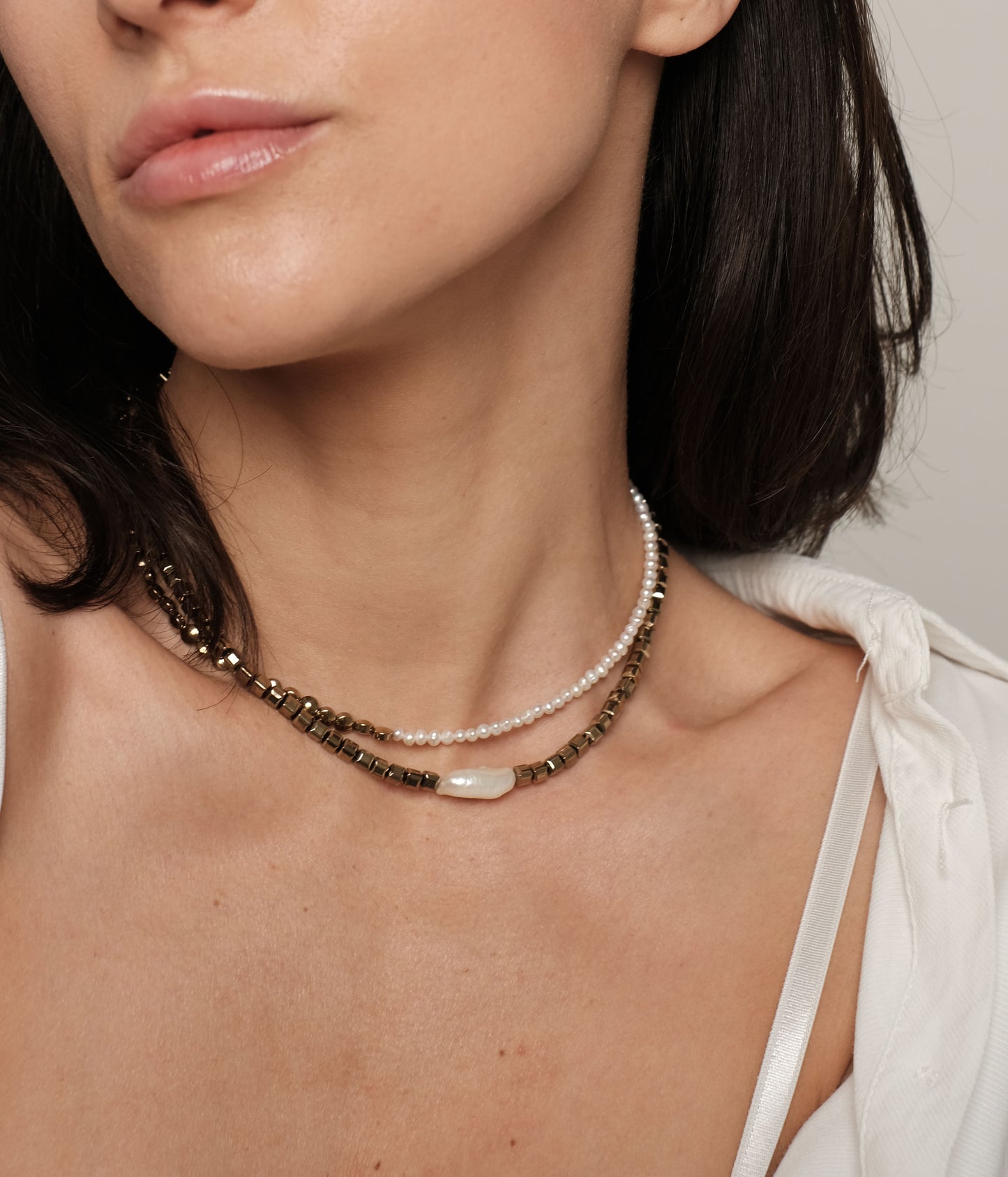 Hematite necklace "Baroque"