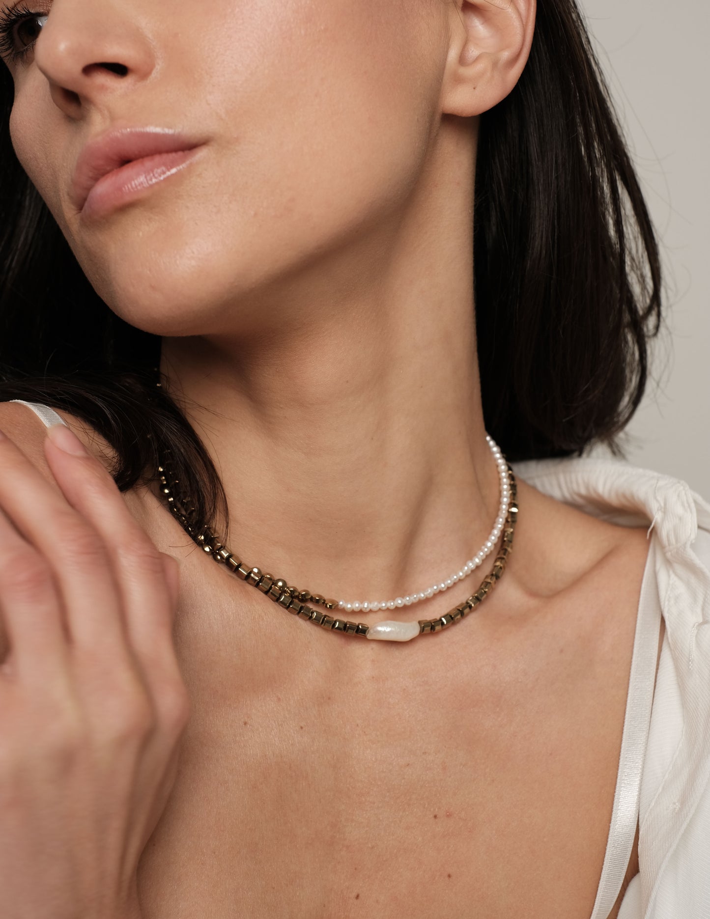 Hematite necklace "Baroque"