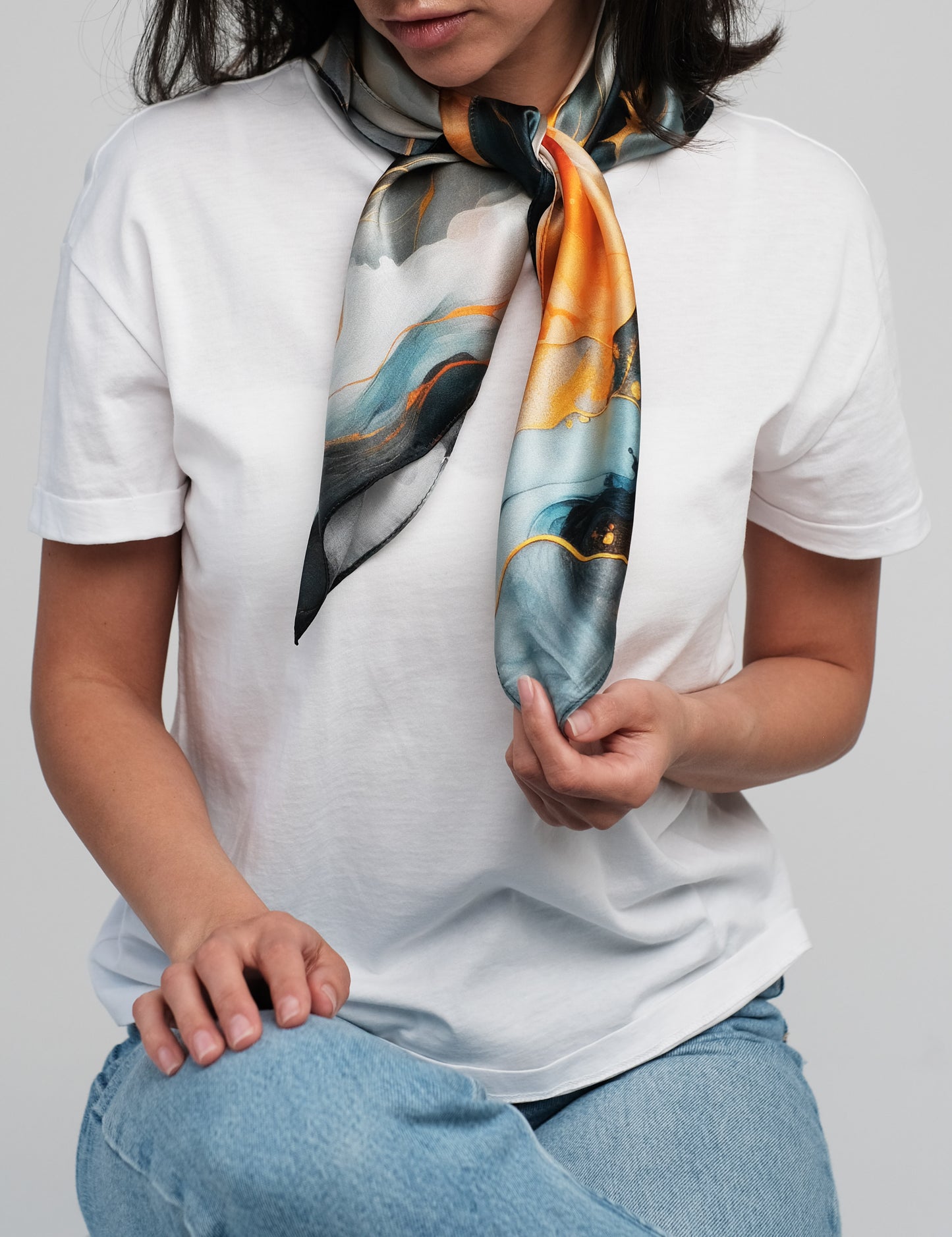 100% silk scarf "Dawn"