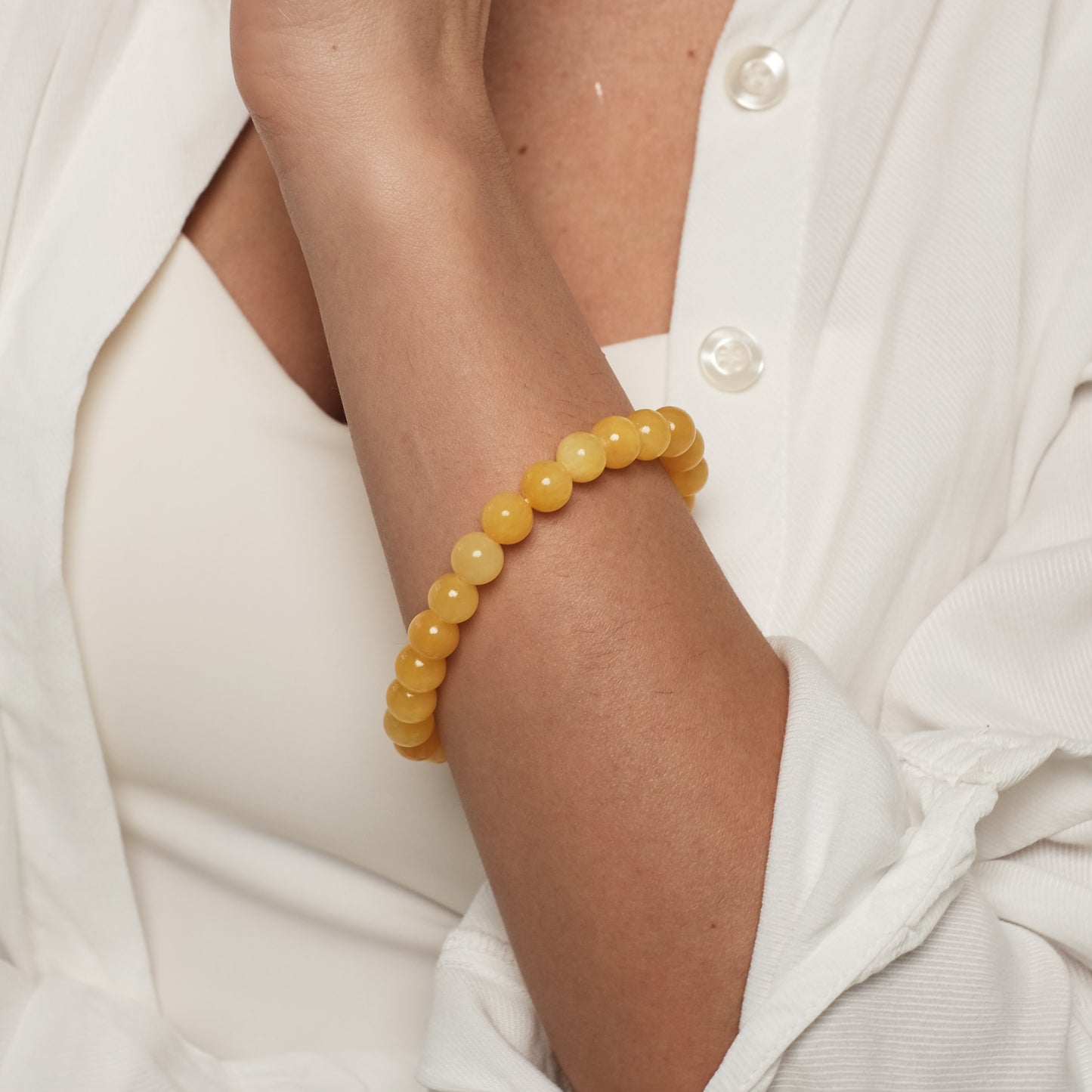 Natural jadeite bracelet "Yellow"