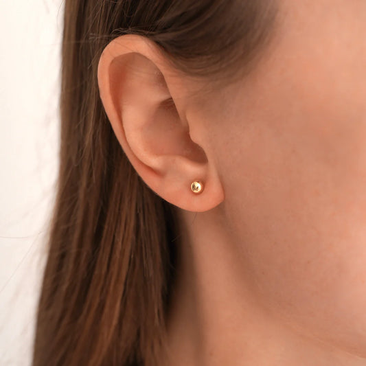 Sterling silver gold plated earrings "4mm gold"