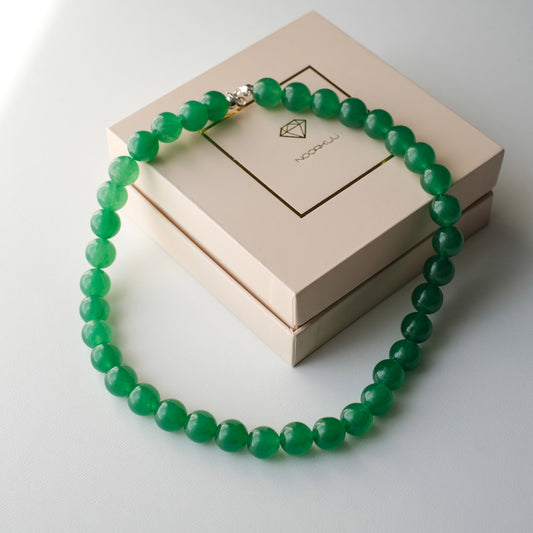 Natural chalcedony necklace "Allika"