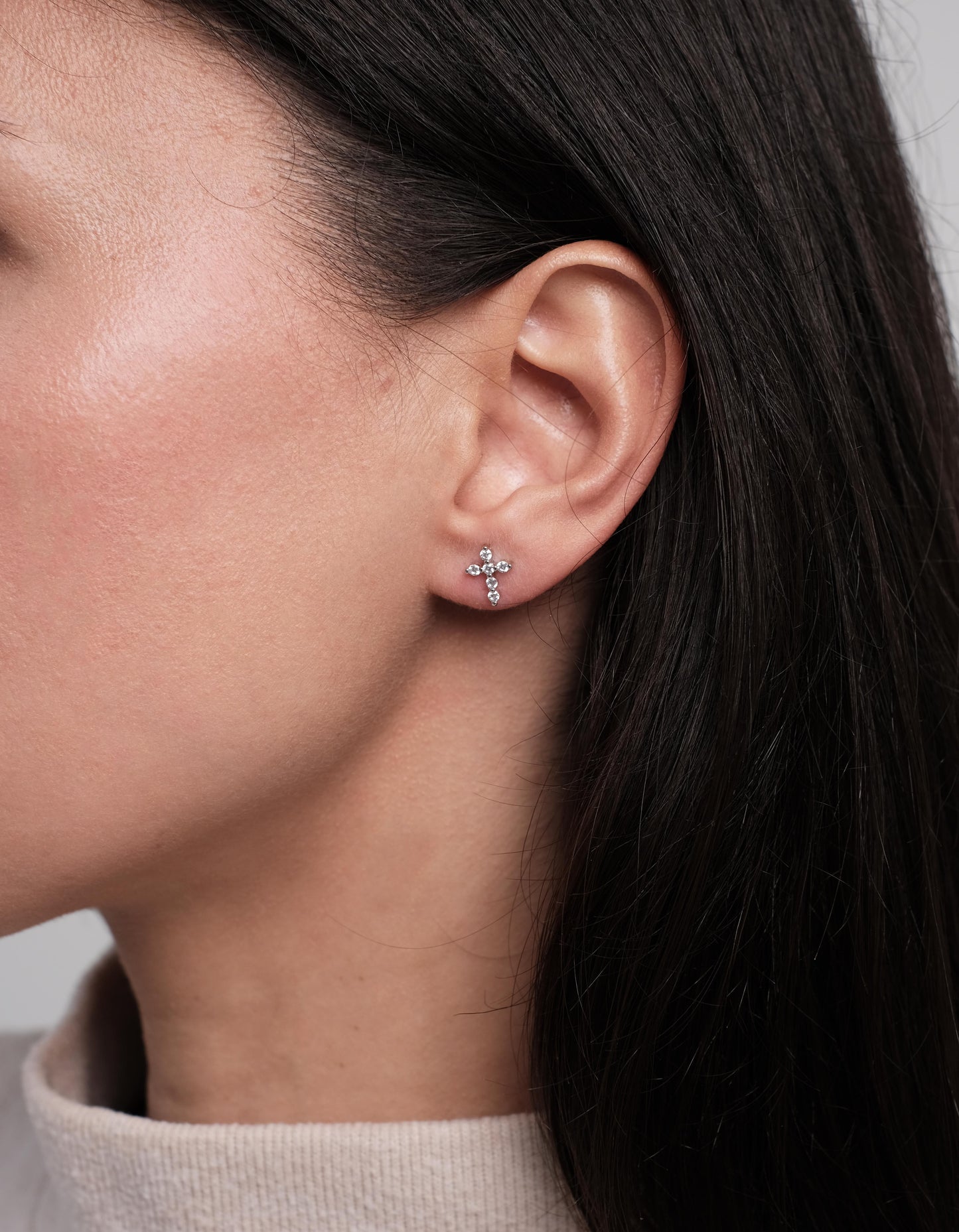 Sterling silver earrings "Cross"