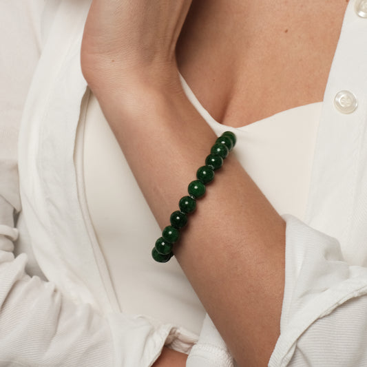 Natural jadeite bracelet "Dark green"