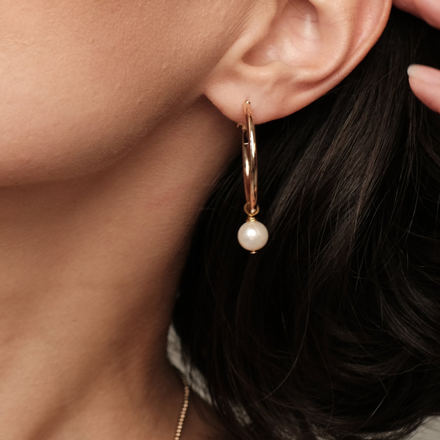 Gold plated earrings with natural pearls "Enni 2"
