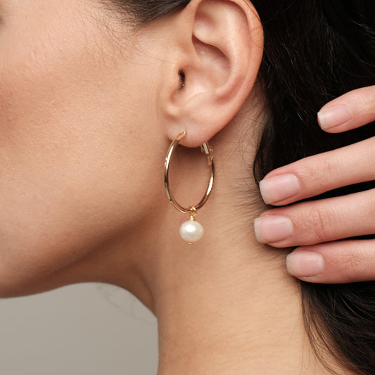 Gold plated earrings with natural pearls "Enni 2"