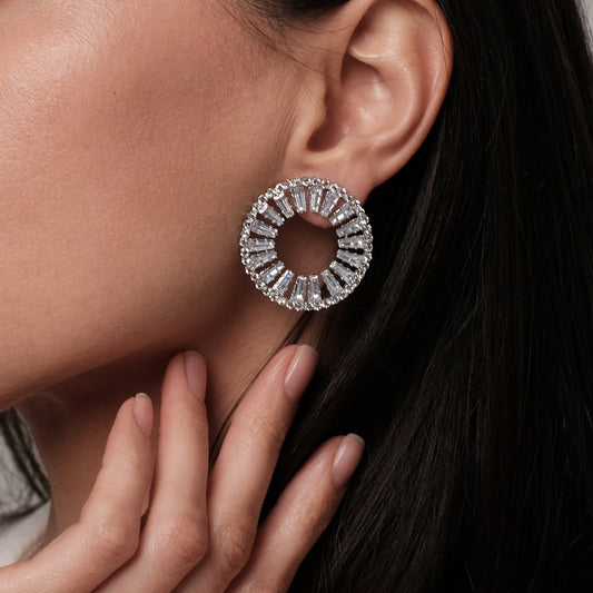 Earrings "Festive silver"