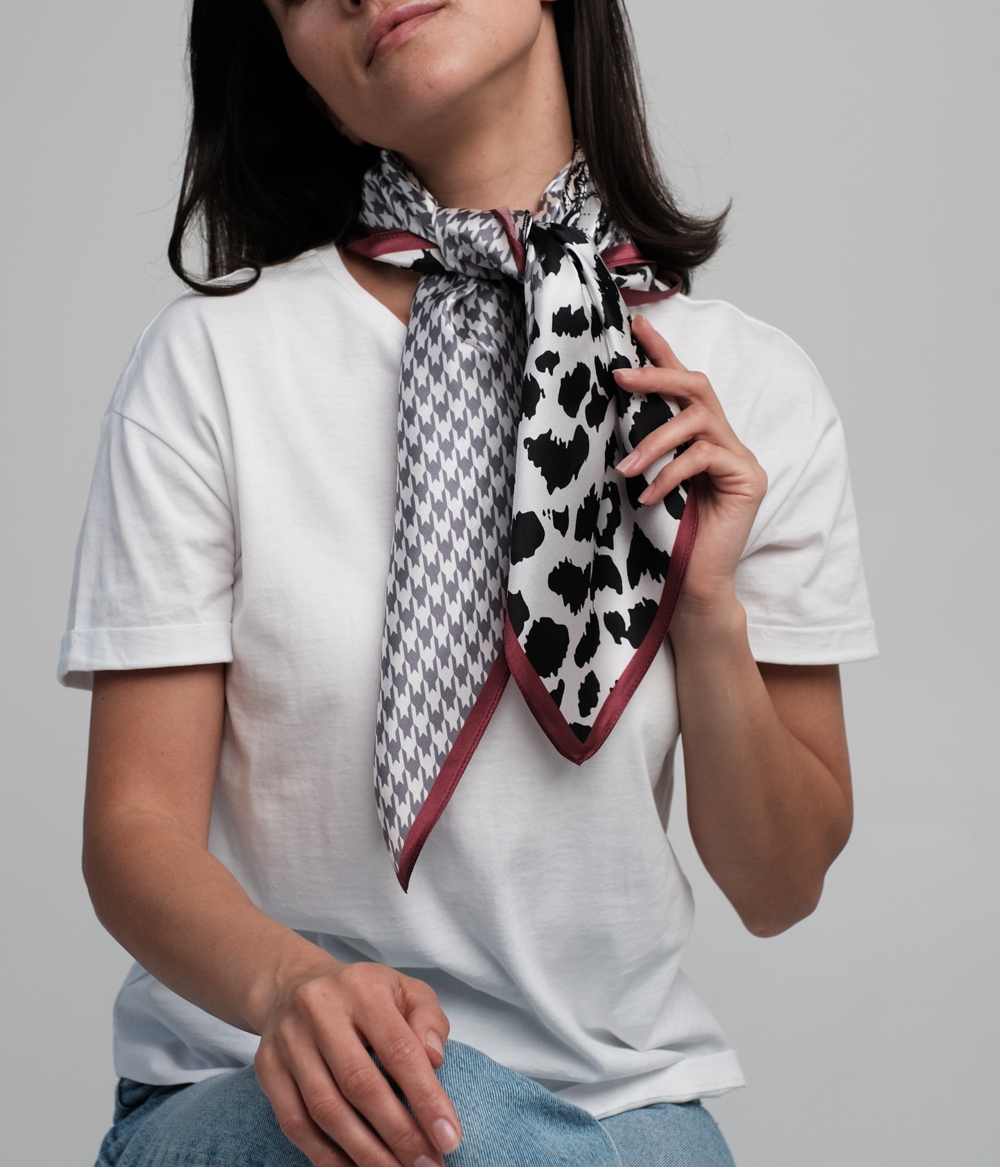 100% silk scarf "Classic/leopard"