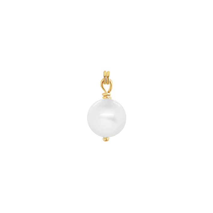 Silver or gold plated pearl pendant, 6 mm pearl