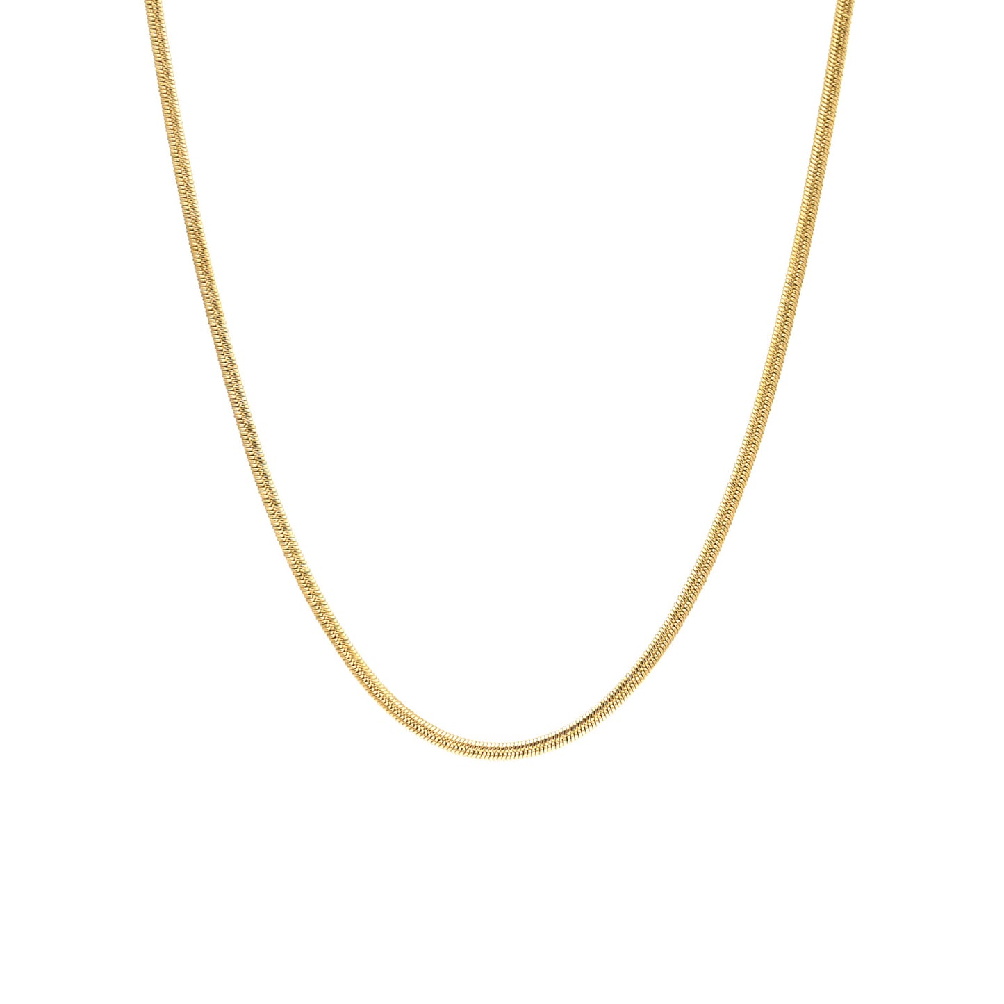 Sterling silver gold plated necklace "Flat snake 2mm"