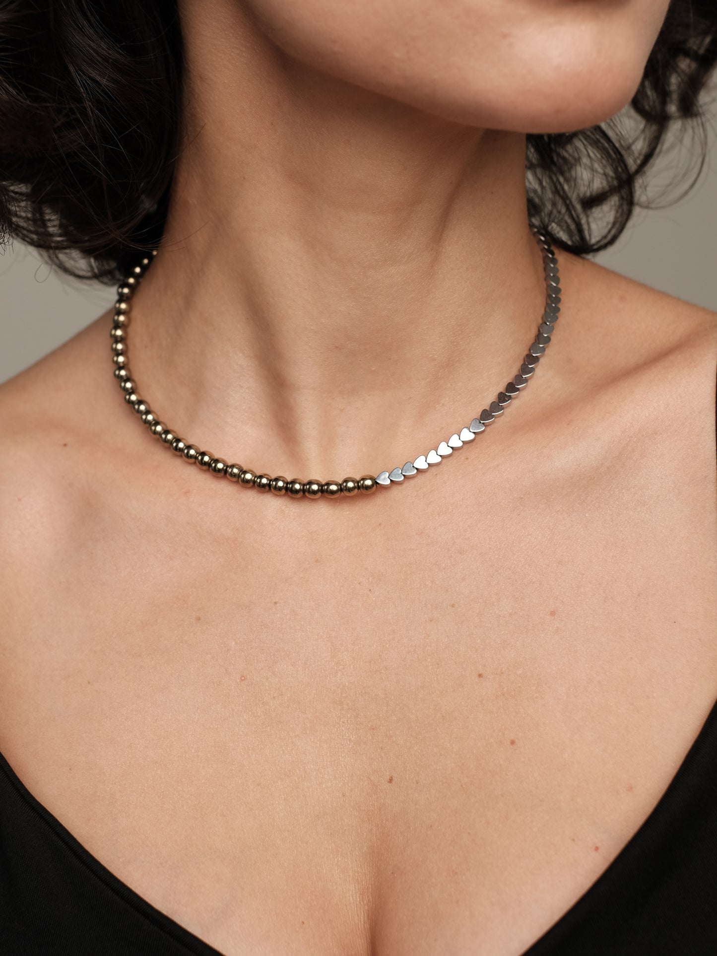Hematite necklace "Gold/Silver"