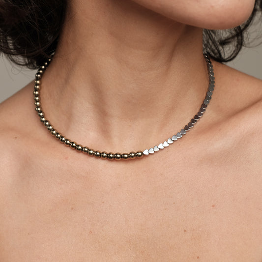 Hematite necklace "Gold/Silver"
