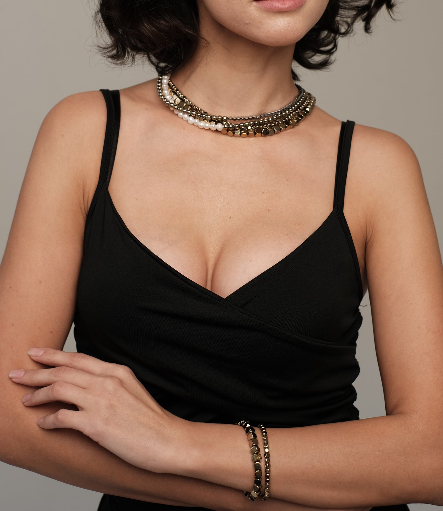 Hematite necklace "Gold/Silver"