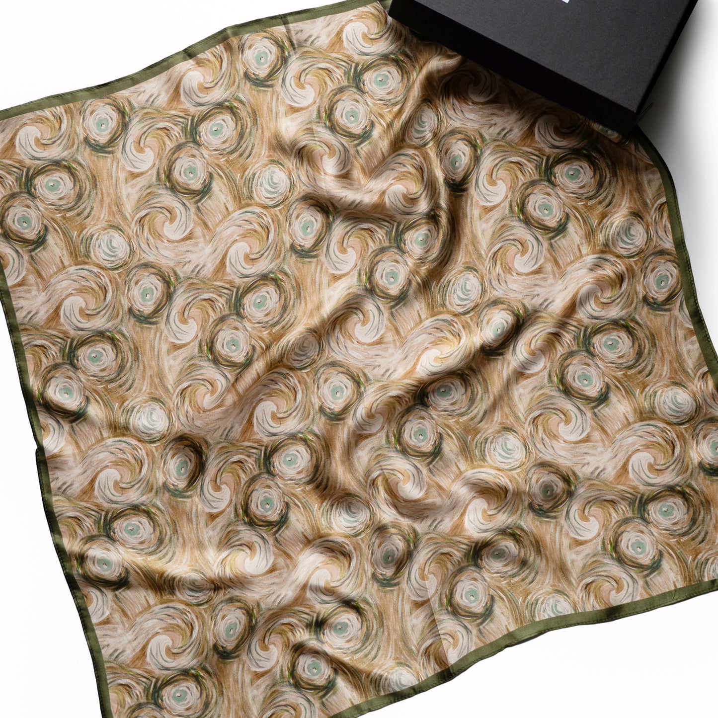 100% silk scarf "Greenish"