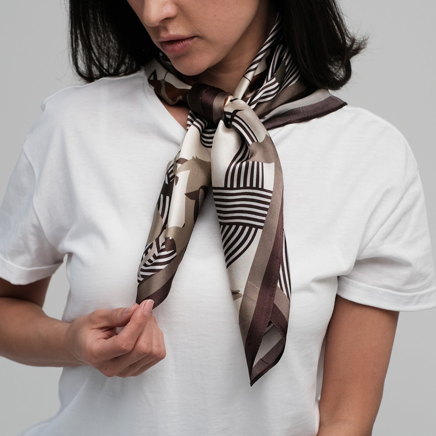 100% silk scarf "Khaki"