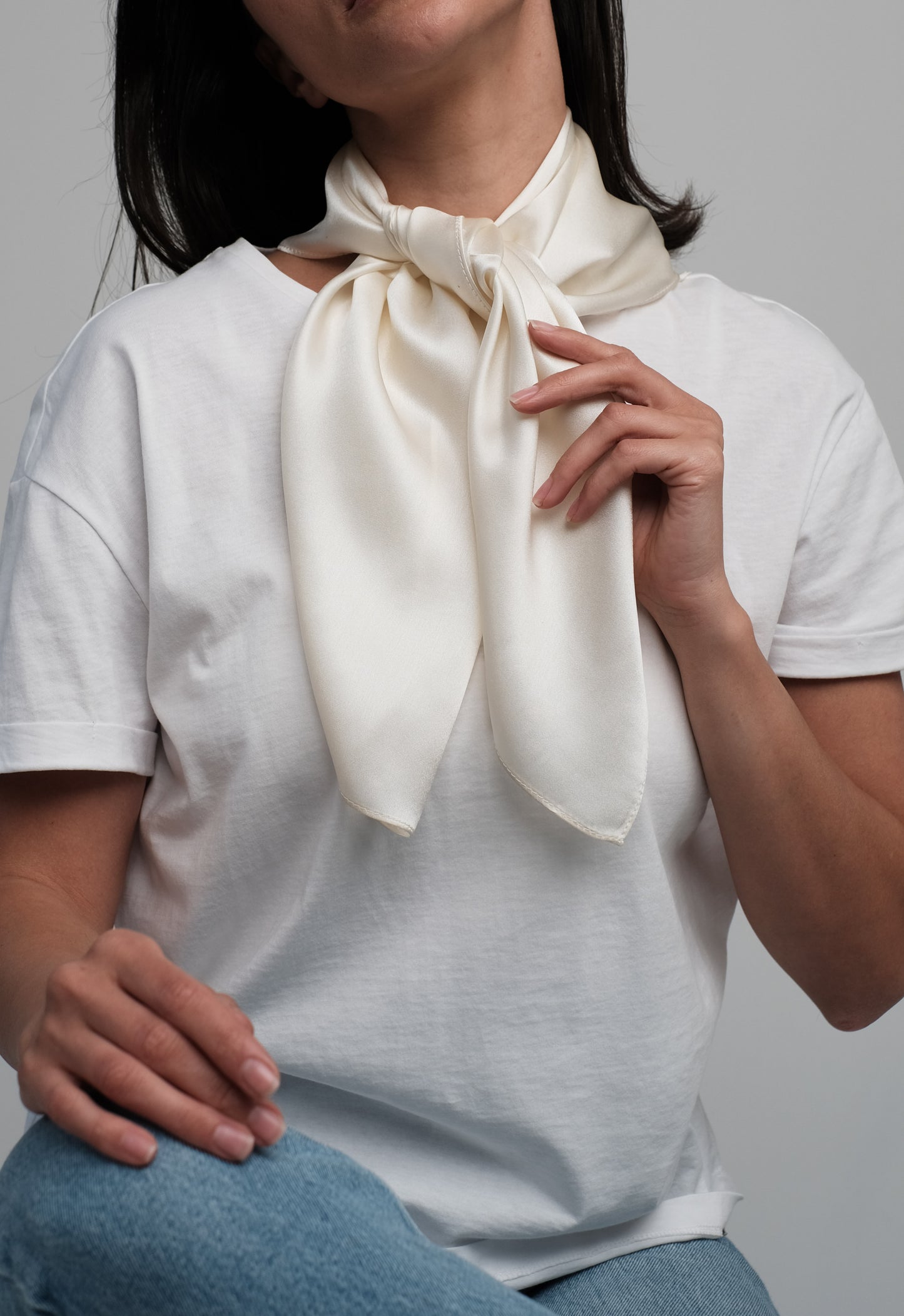 100% silk scarf "Ivory"