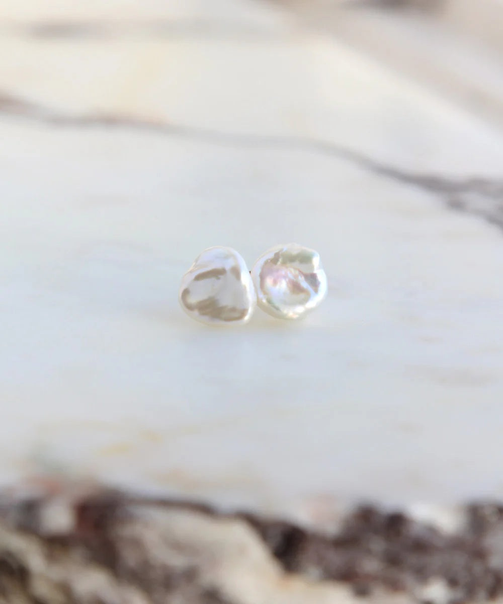 Sidabriniai auskarai su Keshi perlais